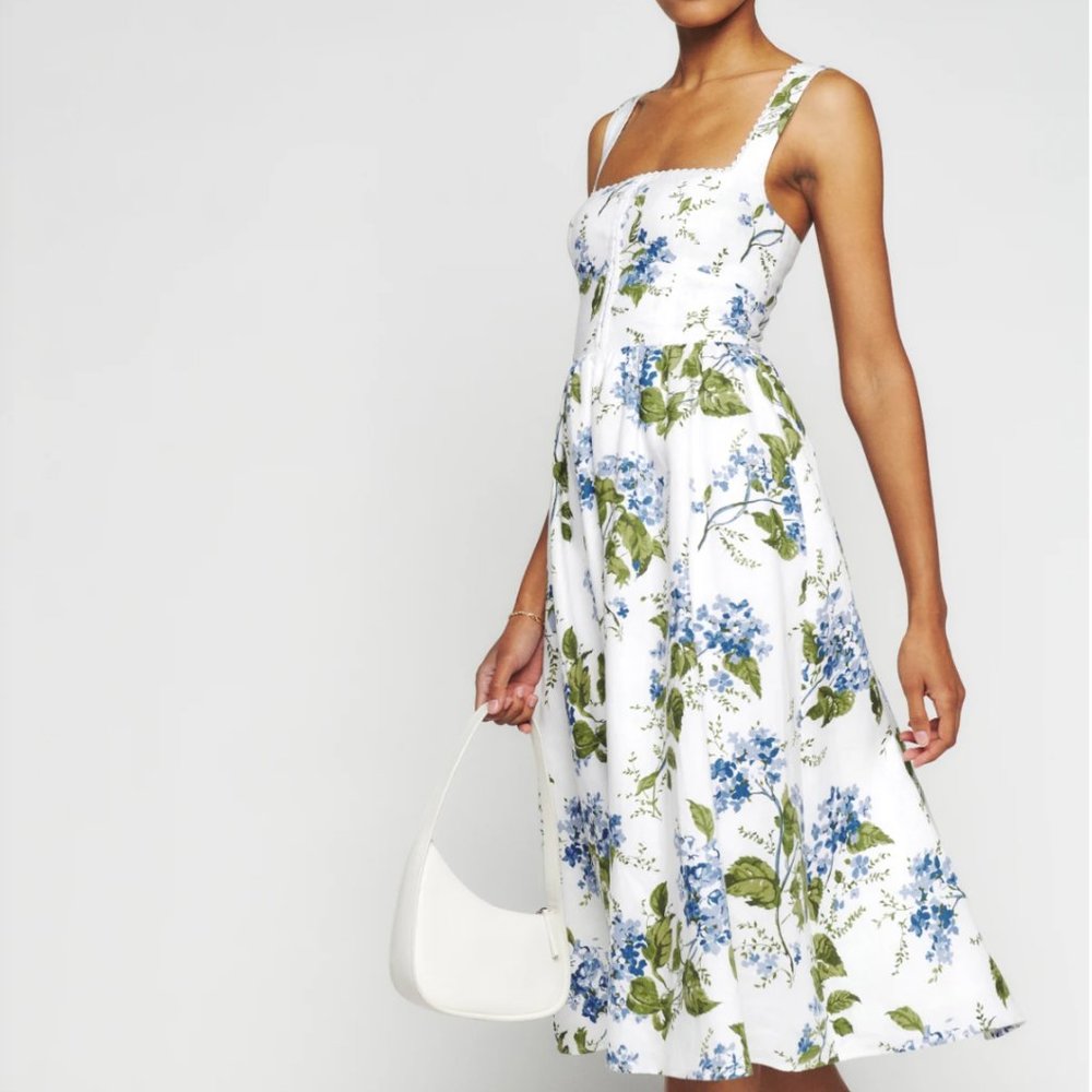 Reformation Tagliatelle Linen Dress - Riviera